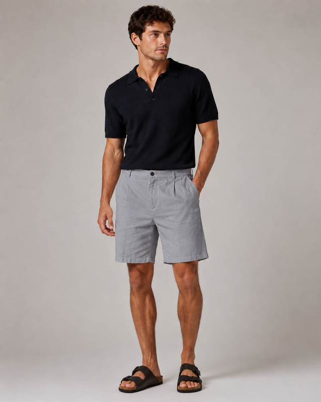 Edward | Tailored Cotton Twill Summer Shorts