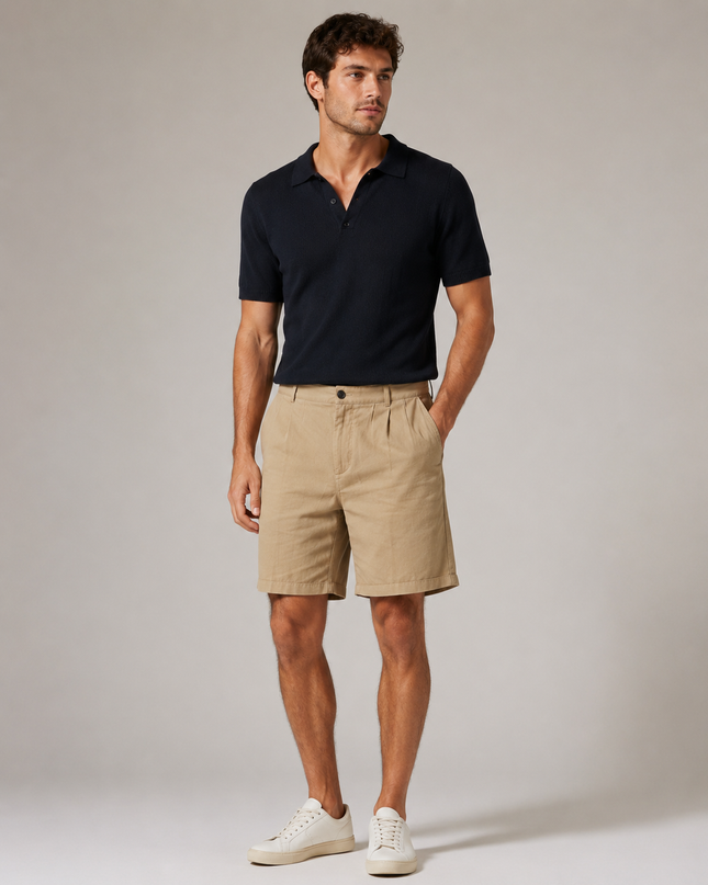 Edward | Tailored Cotton Twill Summer Shorts