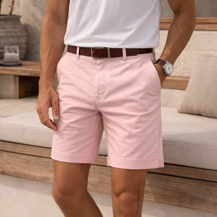 Edward | Tailored Cotton Twill Summer Shorts