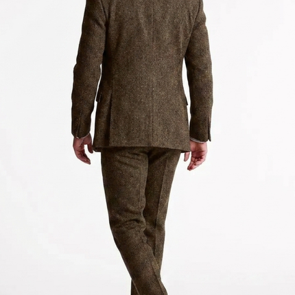 Edward | Textured Slim Fit Three-Piece Suit for Men