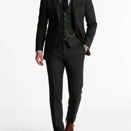 Edward | Textured Slim Fit Three-Piece Suit for Men