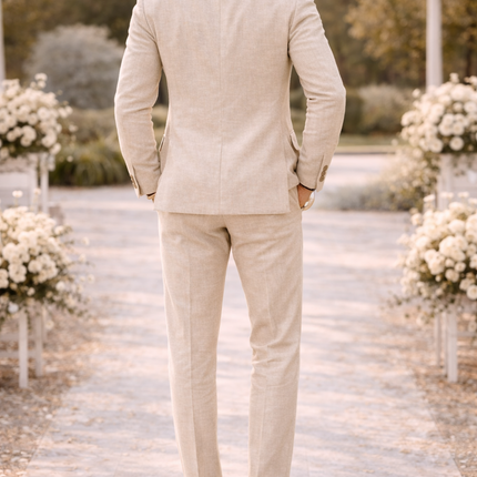 Eli | Tailored Linen Blend 2 Piece Wedding Suit Set