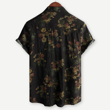 Elias | Floral Print Short Sleeve Button-Up Shirt