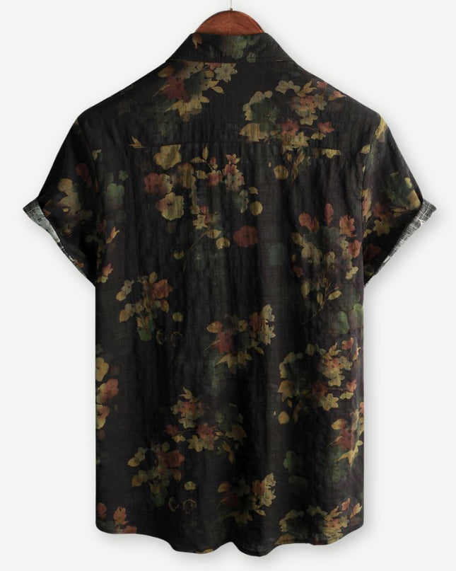 Elias | Floral Print Short Sleeve Button-Up Shirt