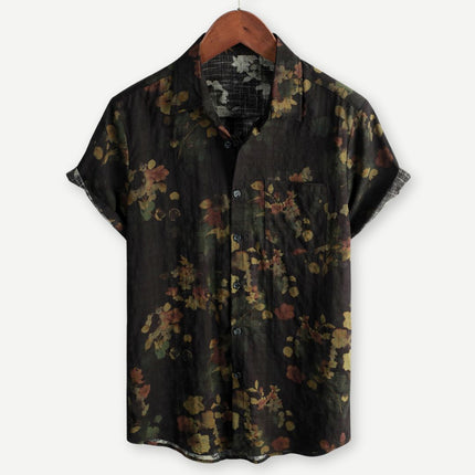 Elias | Floral Print Short Sleeve Button-Up Shirt