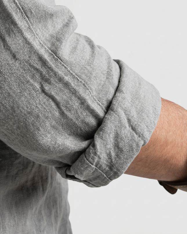 Evander | Linen Lace-Up Long Sleeve Summer Shirt