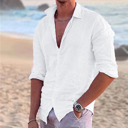 Everett | Cotton Linen Button-Front Casual Shirt for Men