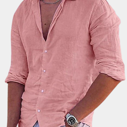 Everett | Cotton Linen Button-Front Casual Shirt for Men
