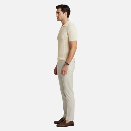 Felix | Slim Fit Ribbed Knit V-Neck Polo Shirt