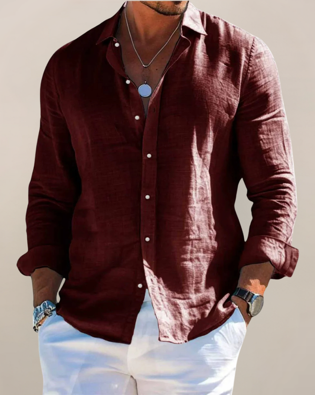Harrison | Linen Button-Front Casual Shirt for Men