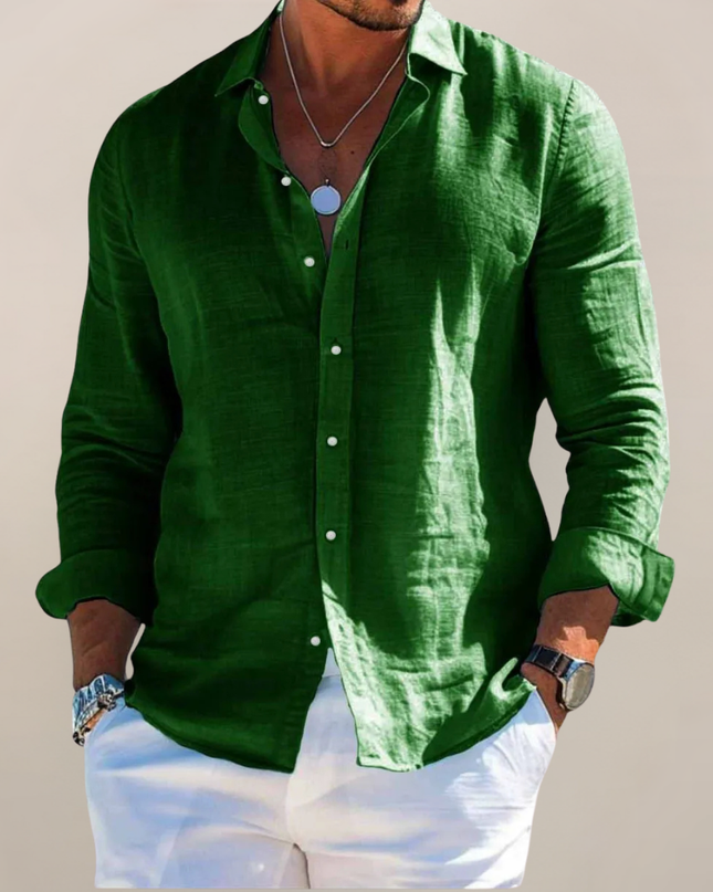 Harrison | Linen Button-Front Casual Shirt for Men