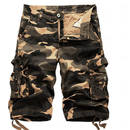 Hunter | Relaxed Fit Camo Cargo Shorts with Multi-Flap Pockets