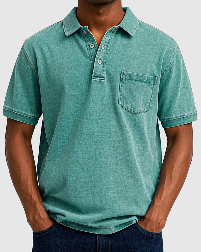 Kenneth | Denim Short Sleeve Polo Shirt