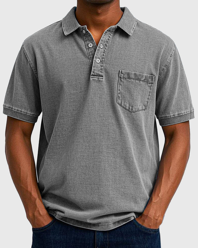 Kenneth | Denim Short Sleeve Polo Shirt