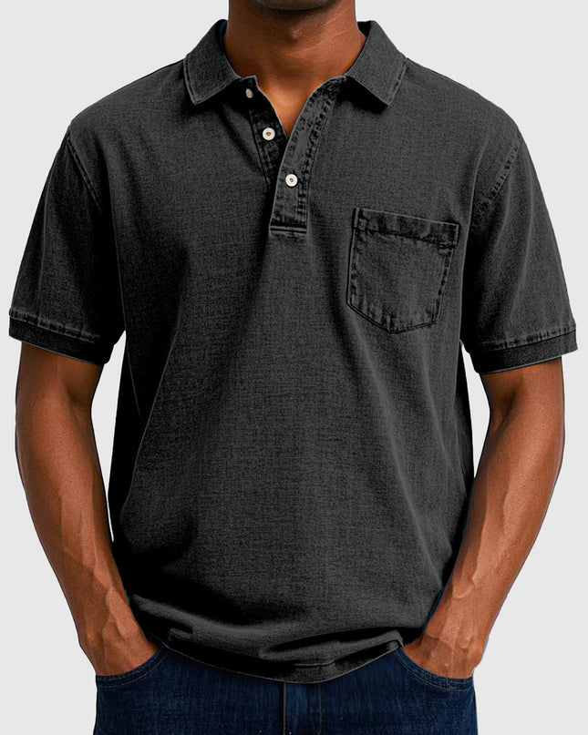 Kenneth | Denim Short Sleeve Polo Shirt