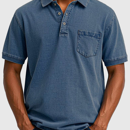 Kenneth | Denim Short Sleeve Polo Shirt