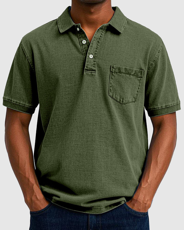 Kenneth | Denim Short Sleeve Polo Shirt