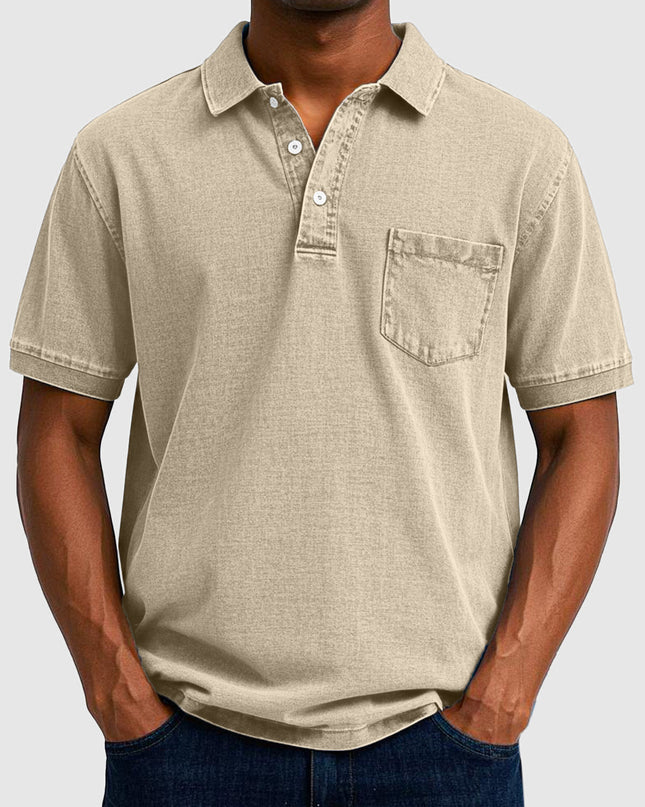 Kenneth | Denim Short Sleeve Polo Shirt