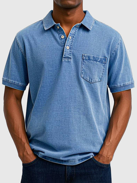 Kenneth | Denim Short Sleeve Polo Shirt