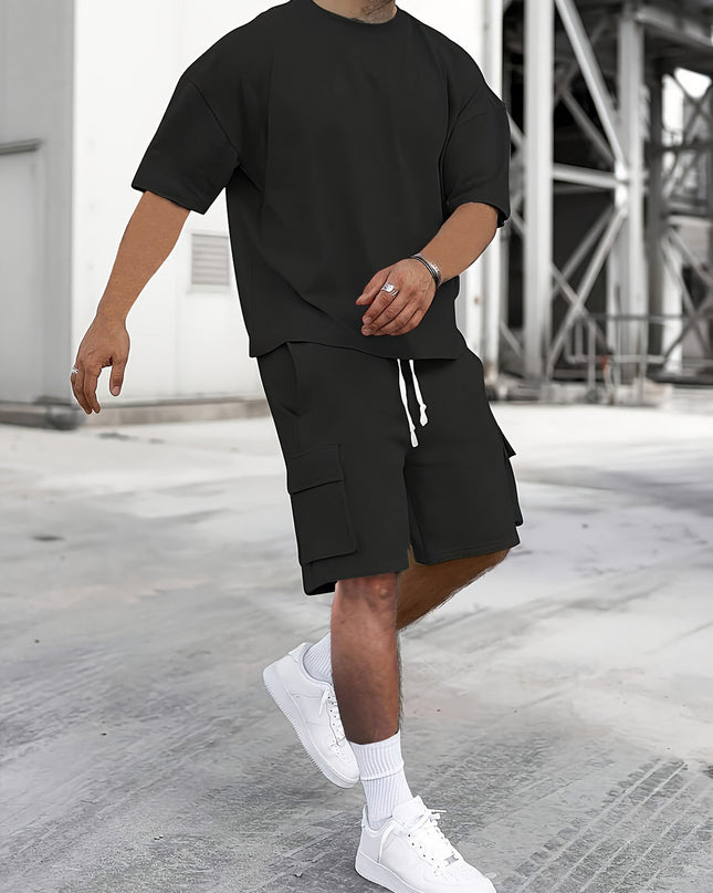 Logan | Oversized T-Shirt & Cargo Shorts Co-ord Set