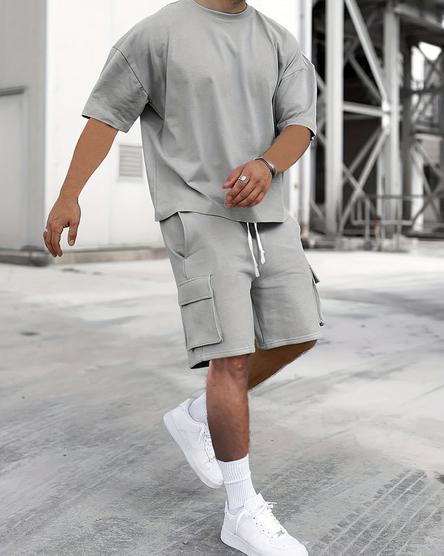 Logan | Oversized T-Shirt & Cargo Shorts Co-ord Set