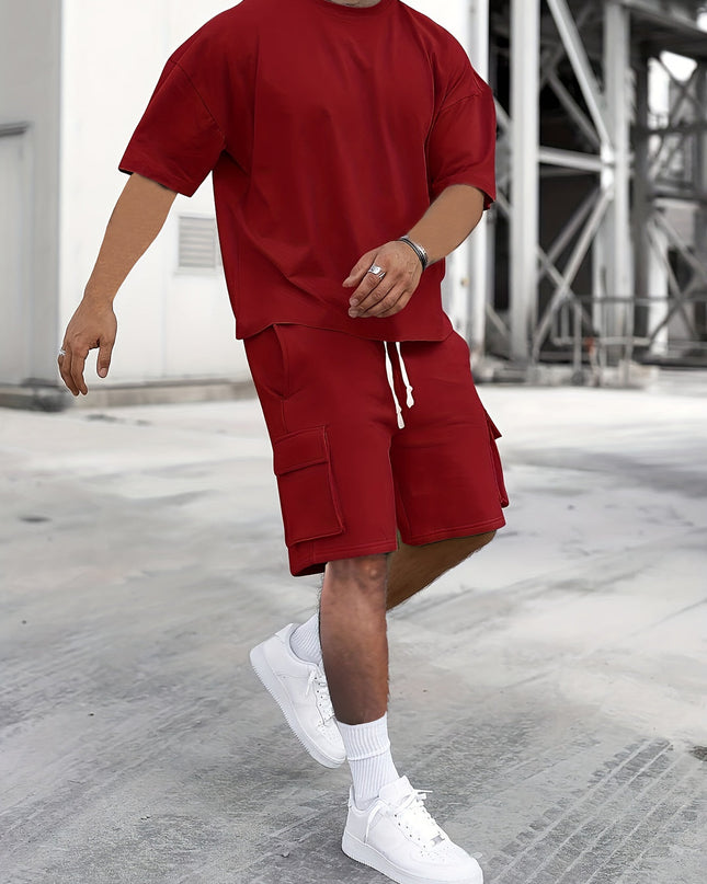 Logan | Oversized T-Shirt & Cargo Shorts Co-ord Set