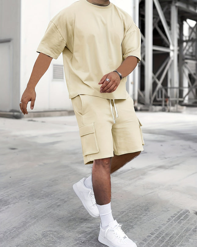 Logan | Oversized T-Shirt & Cargo Shorts Co-ord Set