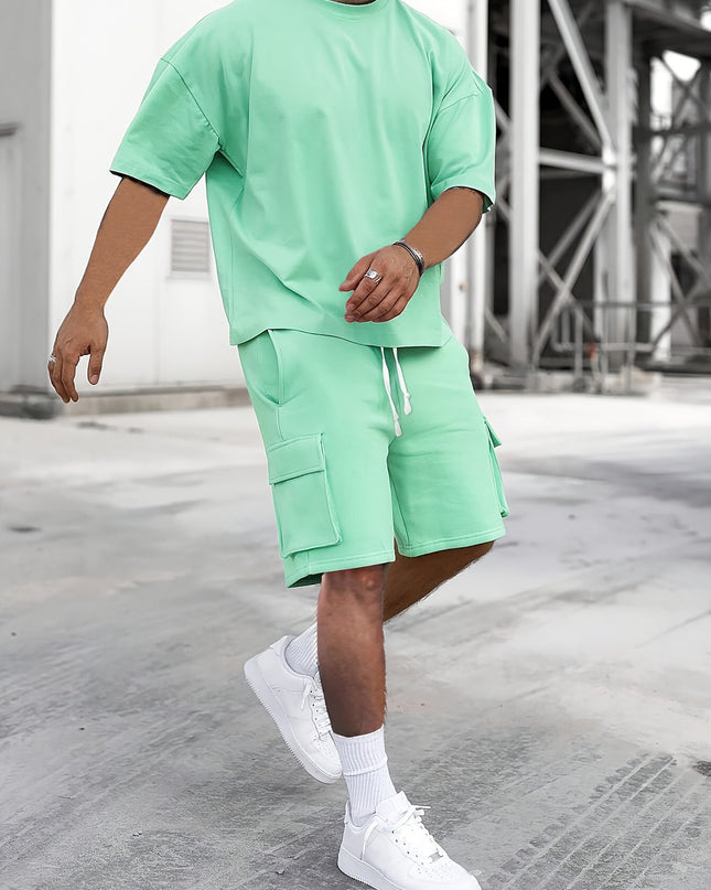 Logan | Oversized T-Shirt & Cargo Shorts Co-ord Set