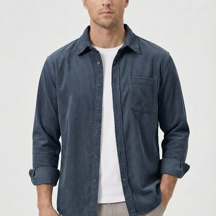Logan | Relaxed Fit Button Front Shirt with Chest Pocket