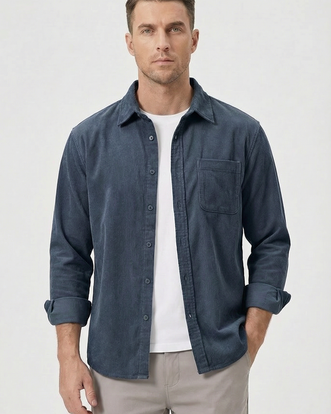 Logan | Relaxed Fit Button Front Shirt with Chest Pocket