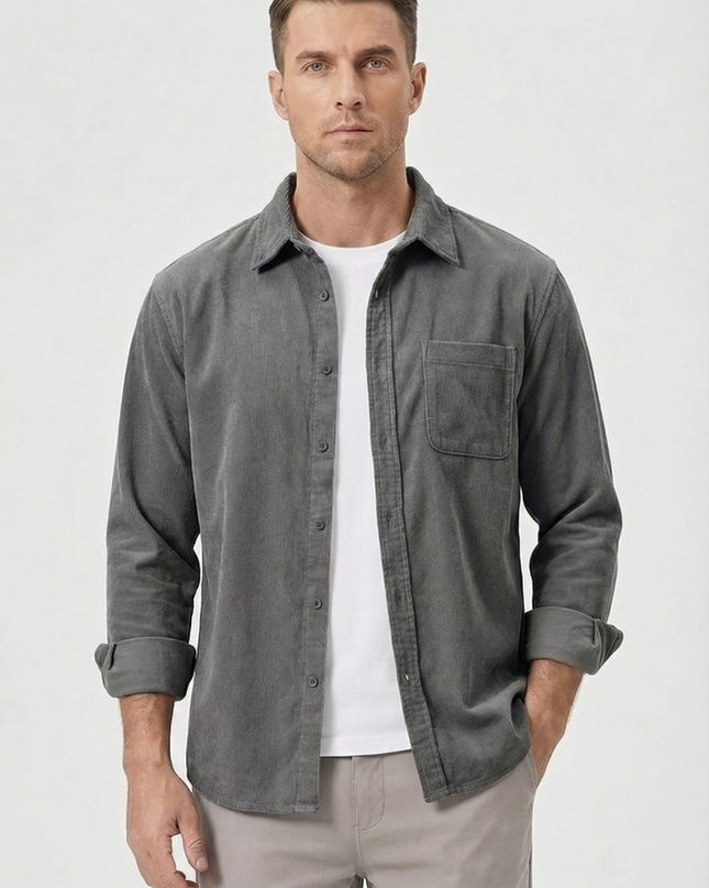 Logan | Relaxed Fit Button Front Shirt with Chest Pocket
