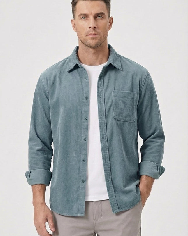 Logan | Relaxed Fit Button Front Shirt with Chest Pocket