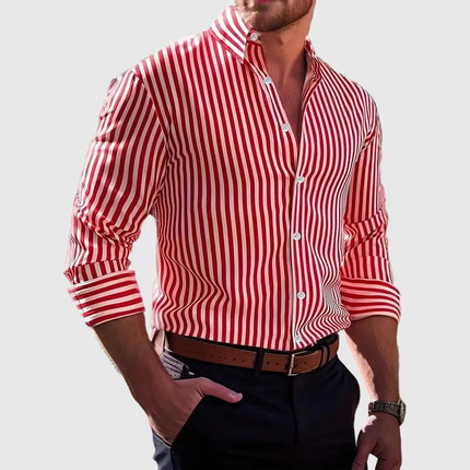 Mariusz | Striped Long Sleeve Button-Up Shirt
