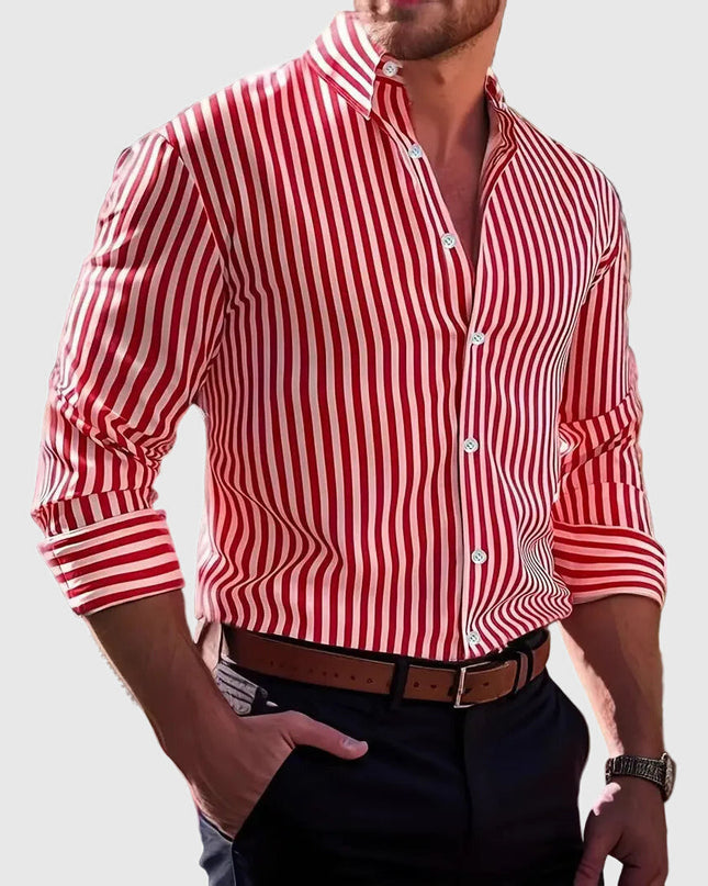 Mariusz | Striped Long Sleeve Button-Up Shirt