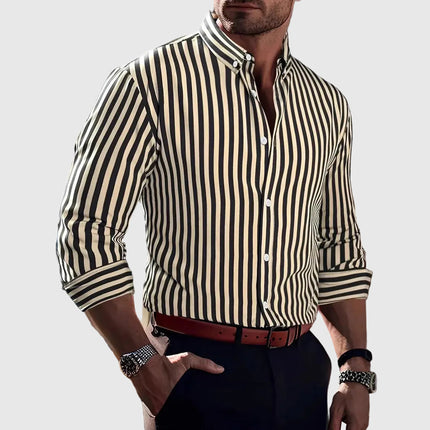 Mariusz | Striped Long Sleeve Button-Up Shirt