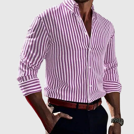 Mariusz | Striped Long Sleeve Button-Up Shirt