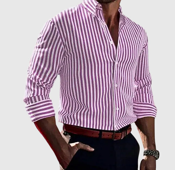 Mariusz | Striped Long Sleeve Button-Up Shirt