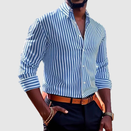 Mariusz | Striped Long Sleeve Button-Up Shirt