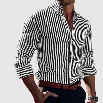 Mariusz | Striped Long Sleeve Button-Up Shirt