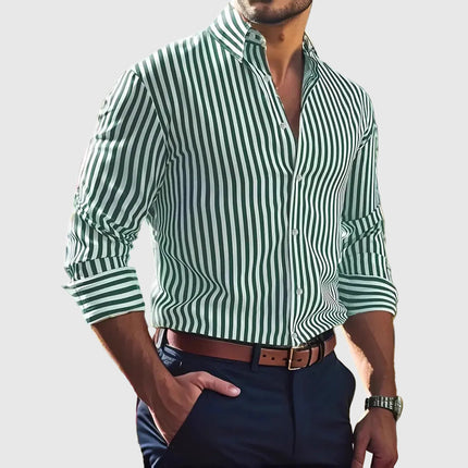 Mariusz | Striped Long Sleeve Button-Up Shirt