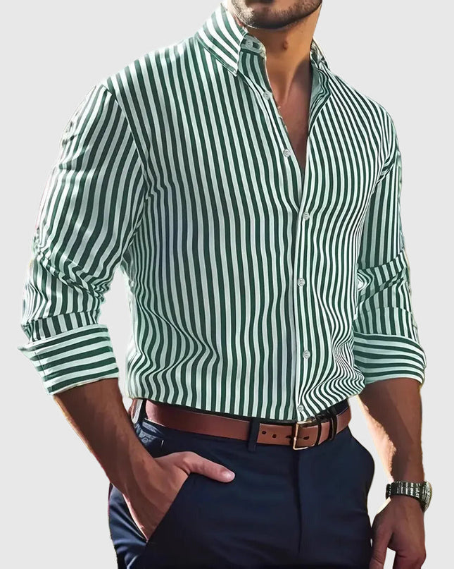 Mariusz | Striped Long Sleeve Button-Up Shirt
