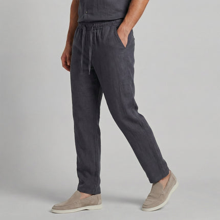 Mason | Linen Drawstring Tailored Casual Trousers