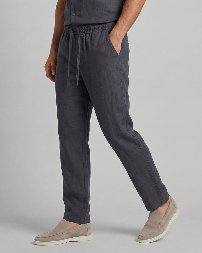 Mason | Linen Drawstring Tailored Casual Trousers