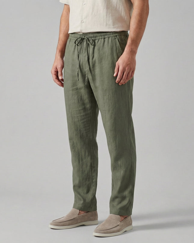 Mason | Linen Drawstring Tailored Casual Trousers