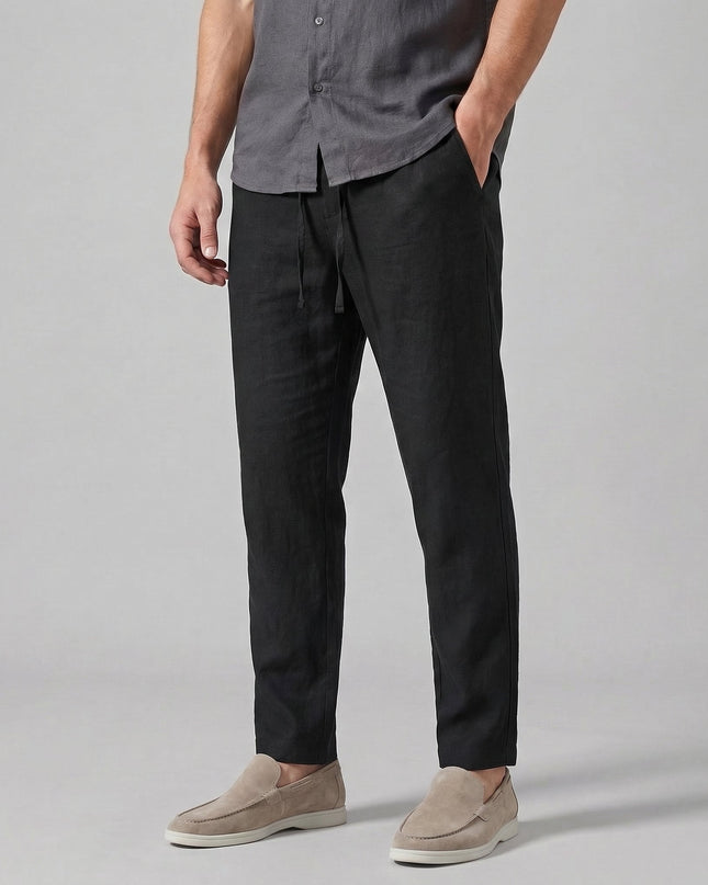 Mason | Linen Drawstring Tailored Casual Trousers