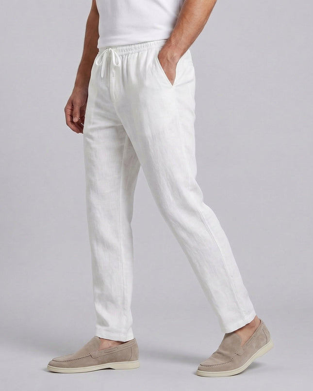 Mason | Linen Drawstring Tailored Casual Trousers
