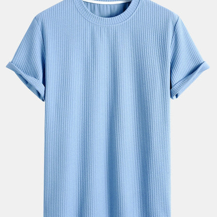 Ethan | Waffle Knit Crew Neck T-Shirt with Short Sleeves