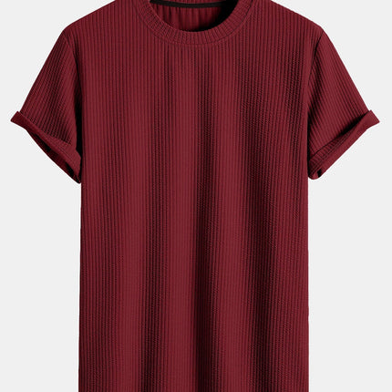 Ethan | Waffle Knit Crew Neck T-Shirt with Short Sleeves