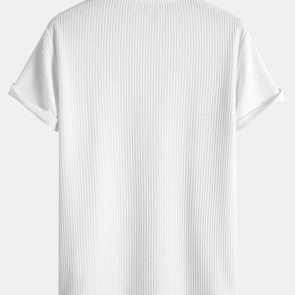 Ethan | Waffle Knit Crew Neck T-Shirt with Short Sleeves