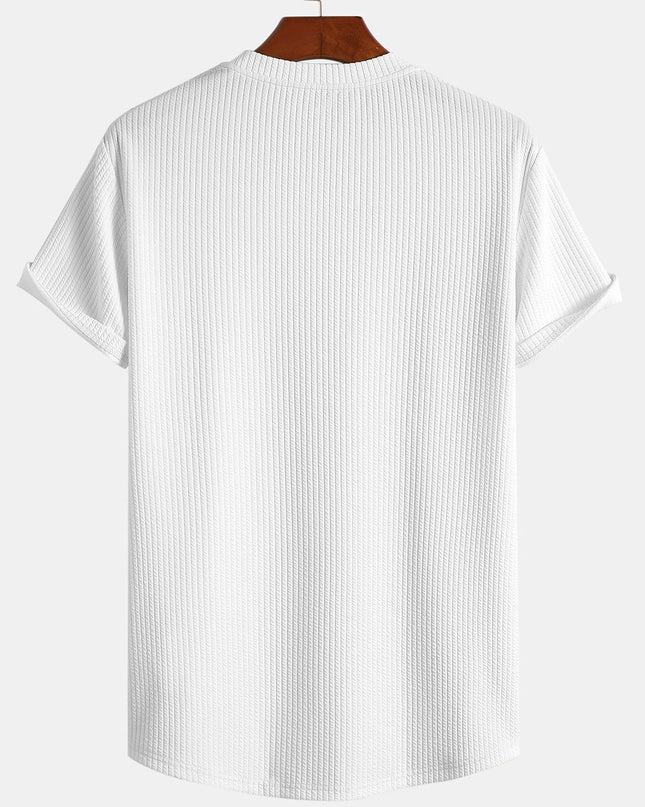 Ethan | Waffle Knit Crew Neck T-Shirt with Short Sleeves